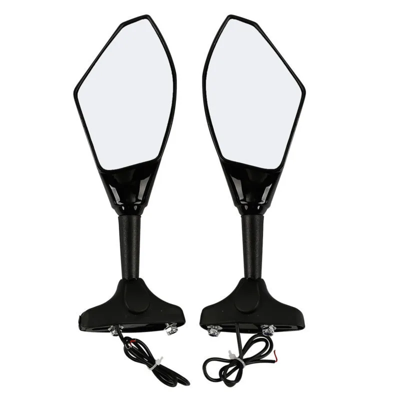 

Motorcycle Universal 2pcs Rear View Side Mirrors LED Turn Signal Dirt Bike For Ducati Kawasaki Honda GSXR 600 750 1000