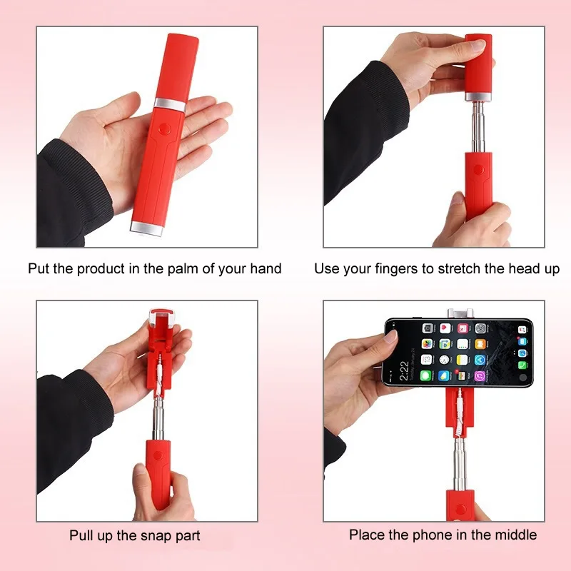 Палка для селфи новая губная помада мини с автоспуском металлический провод