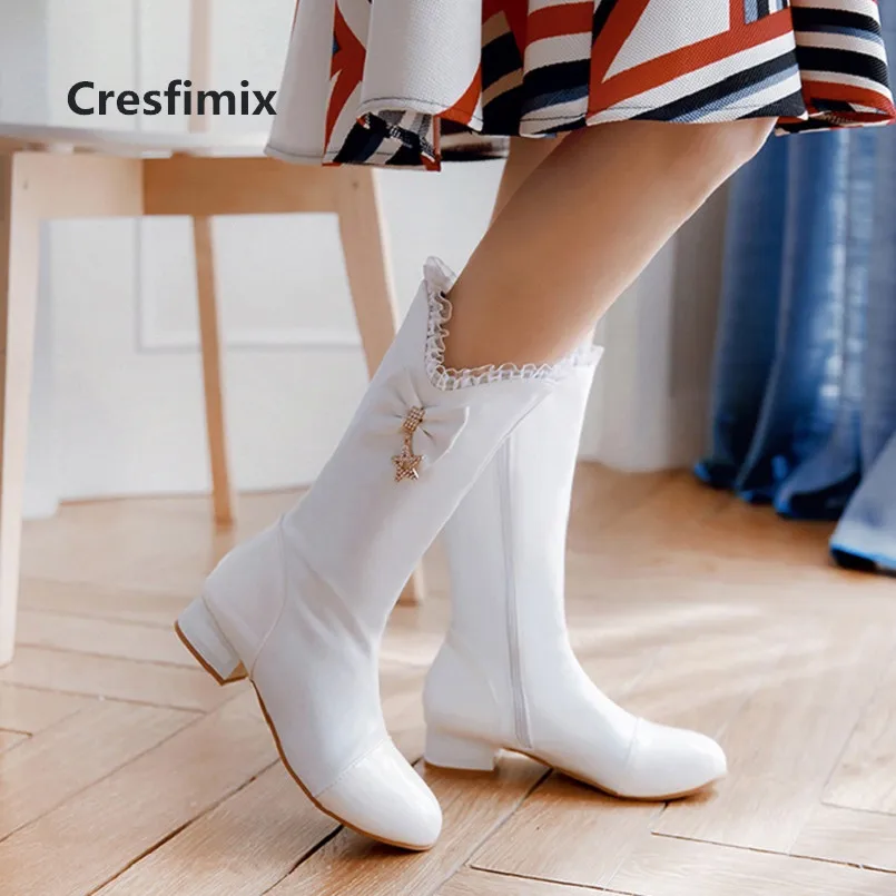 

Women Fashion High Quality White Long Boots Lady Leisure European Style Black Boots Female Stylish Boots Botas Femininas E3074