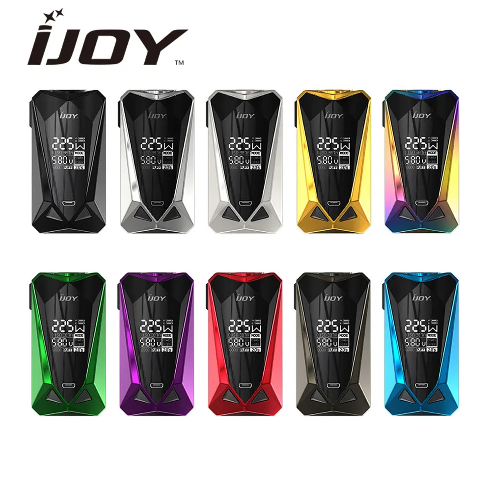 

Original IJOY Diamond Mini Box Mod Output 225W Millisecond Fire without 18650 Batteries Diamond Fire Button & OLED Dispay Mod