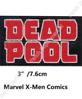 

3" DEAD POOL Logo Avengers Iron On Patches Superhero Marvel Comics Embroidered badge halloween costume cosplay clothing diy