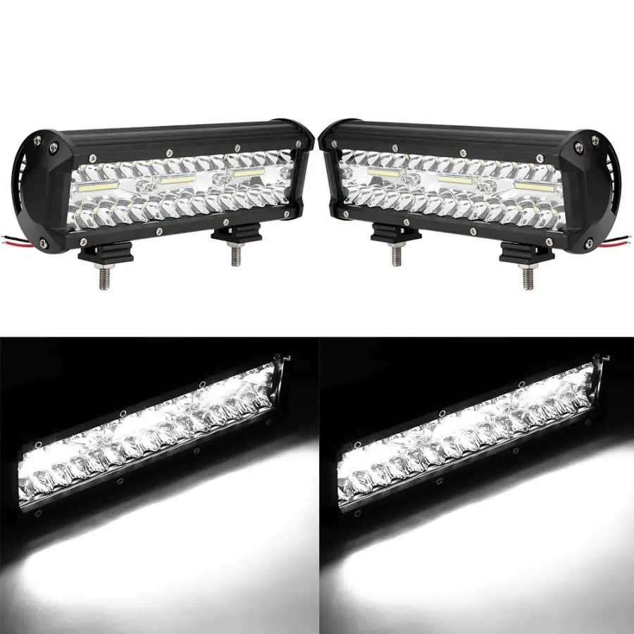 

2Pcs 9inch 60LED Tri-row Work Light Bar Spot Flood Combo Driving Fog Lamp Led Light Bar for Truck ATV UTV SUV car light New