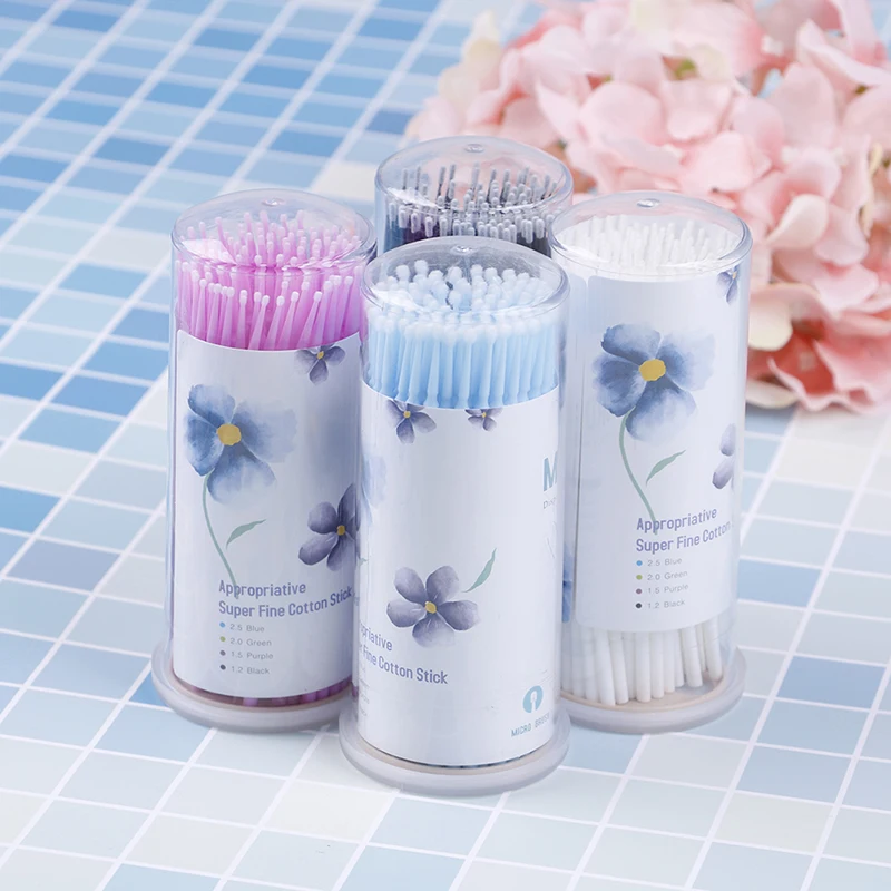 100pcs/lot Disposable Eye Lash Glue Cleaning Brushes Free Applicator Sticks Makeup Micro Brushes Make Up Eyelash Extension