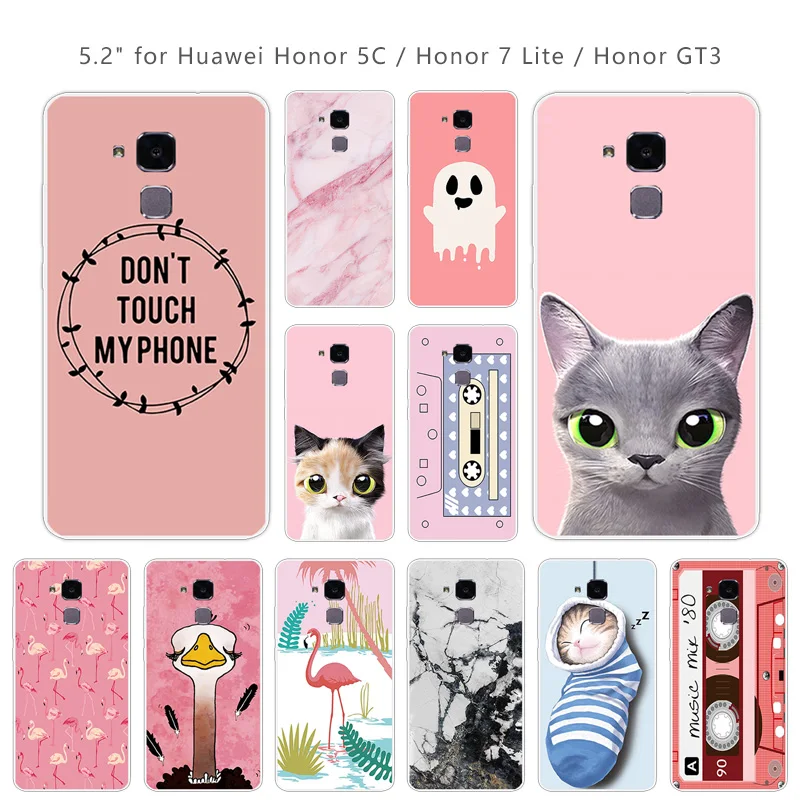 

Cases for Huawei Honor 5C / Honor 7 Lite Matte Soft Silicon Back Black Pink Cover 5.2" for Huawei Honor7 Lite GT3 Clear Capa
