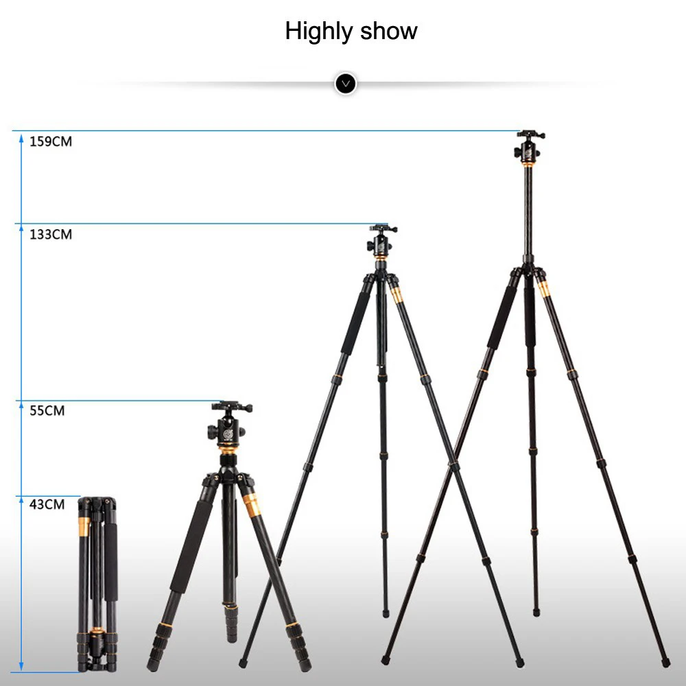  Cadiso Q999 professional Camera Portable Tourism Tripod For SLR Camera Tripod Kit Monopod Stand Bal