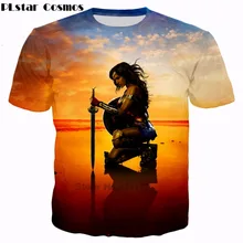 PLstar Cosmos 2019 summer Wonder Woman movie T-shirts star Gal Gadot and Chris Pine 3d print Men Women Fashion T shirts