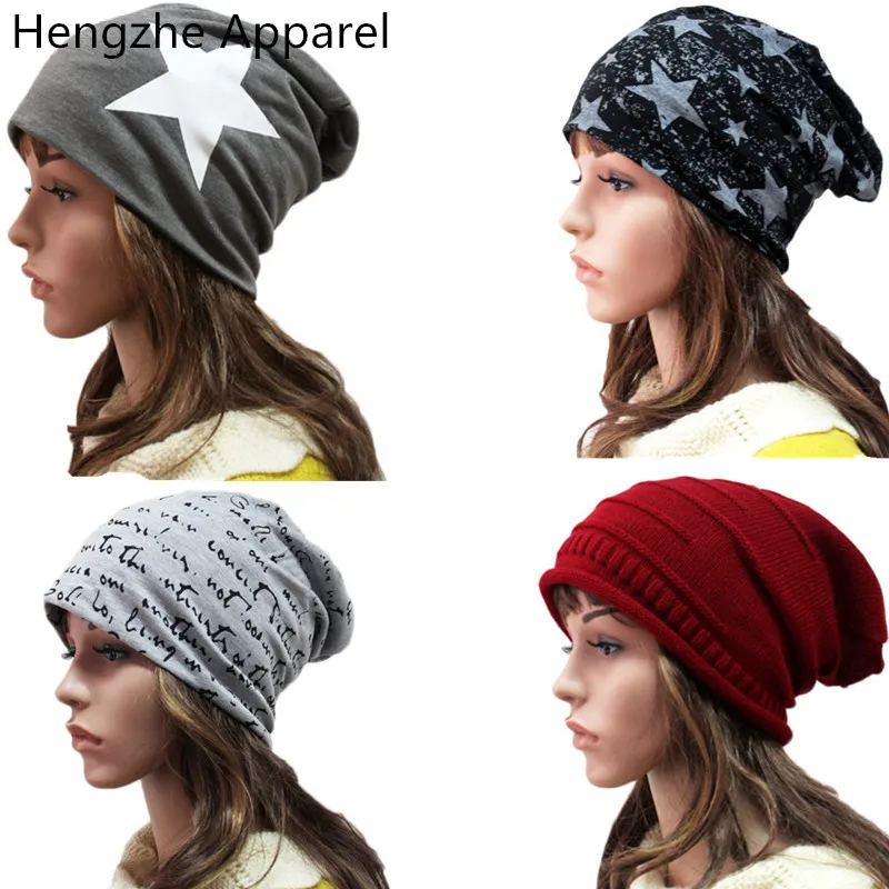 Five - pointed star fashion girls boys hats spring autumn winter cotton double thin head caps solid color men women beanies 