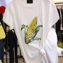 Новые летние женские футболки с короткими рукавами и круглым вырезом, расшитые блестками, свободные топы для студентов, Универсальные женские футболки, повседневные