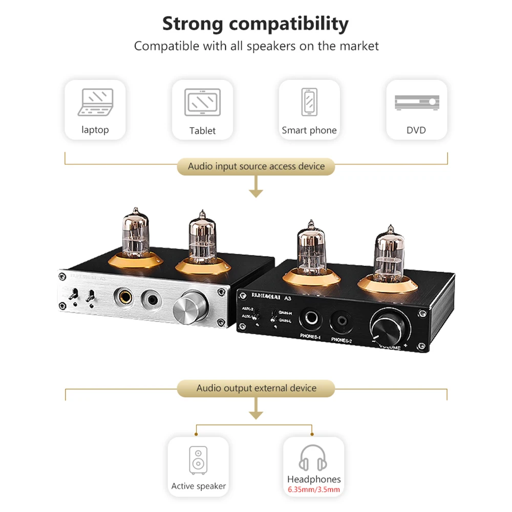 PJ.MIAOLAI HiFi стерео 6N3 вакуумный трубчатый предусилитель усилитель для наушников с