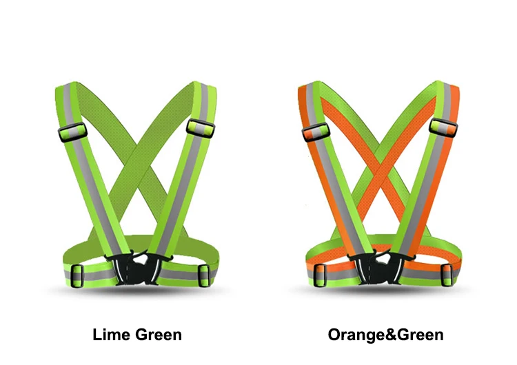 Высокая видимость эластичный и регулируемый светоотражающий беговой механизм неоновый желтый отражающий жилет безопасности с ремнем для бега Велоспорт жилет