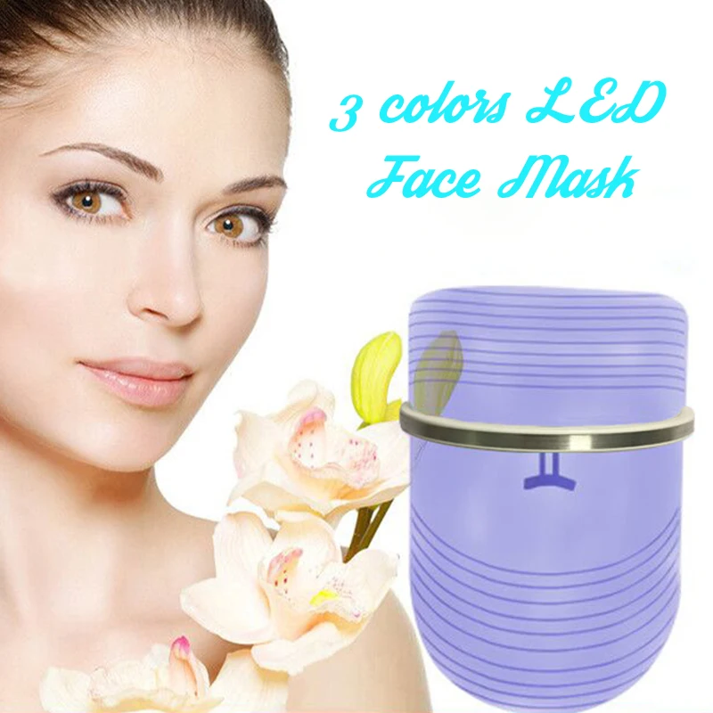 

3 Colors LED Light Photon Therapy Face Mask Skin Rejuvenation Wrinkle Acne Removal Deep Cleansing Facial Care Beauty Spa Tool