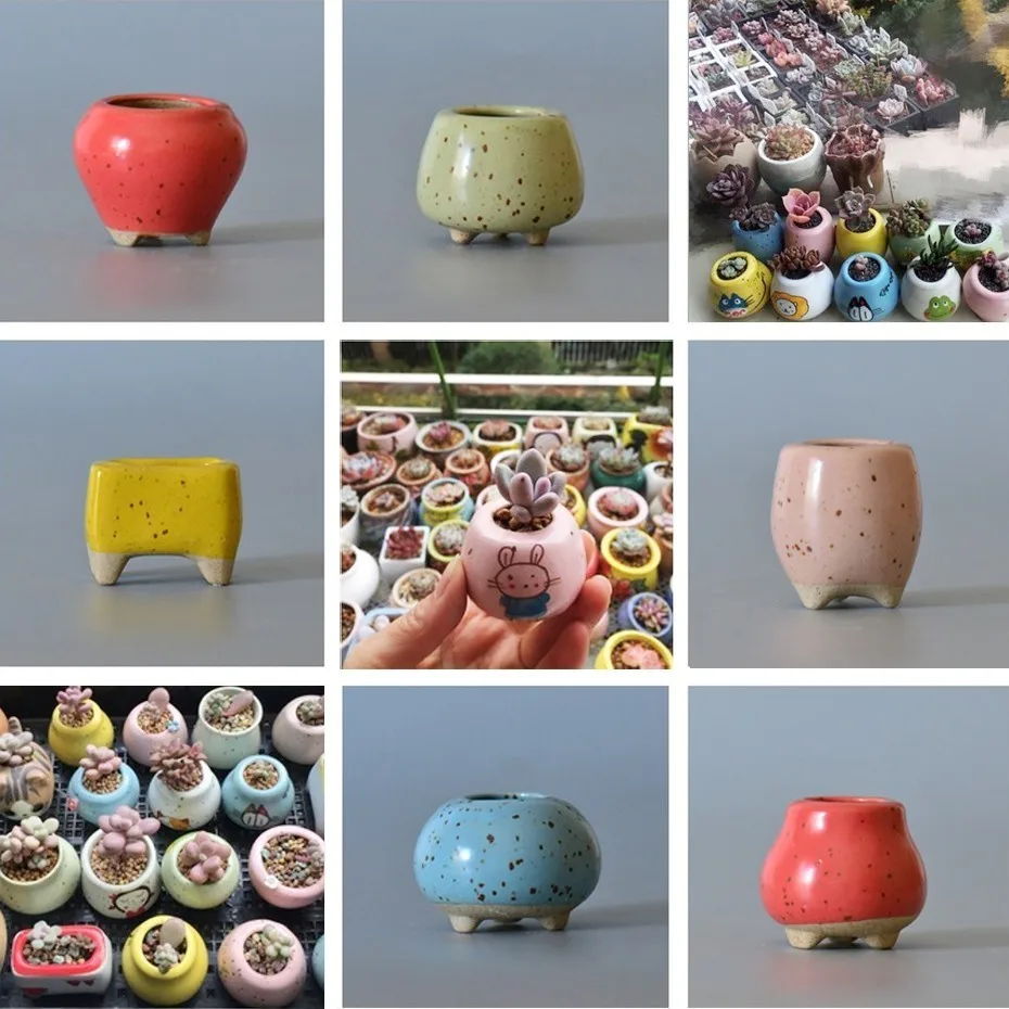 

34 style shaped Succulent Flower Pot For Succulents Fleshy Plants Flowerpot Ceramic Small Mini Home/Garden/Office Decoration