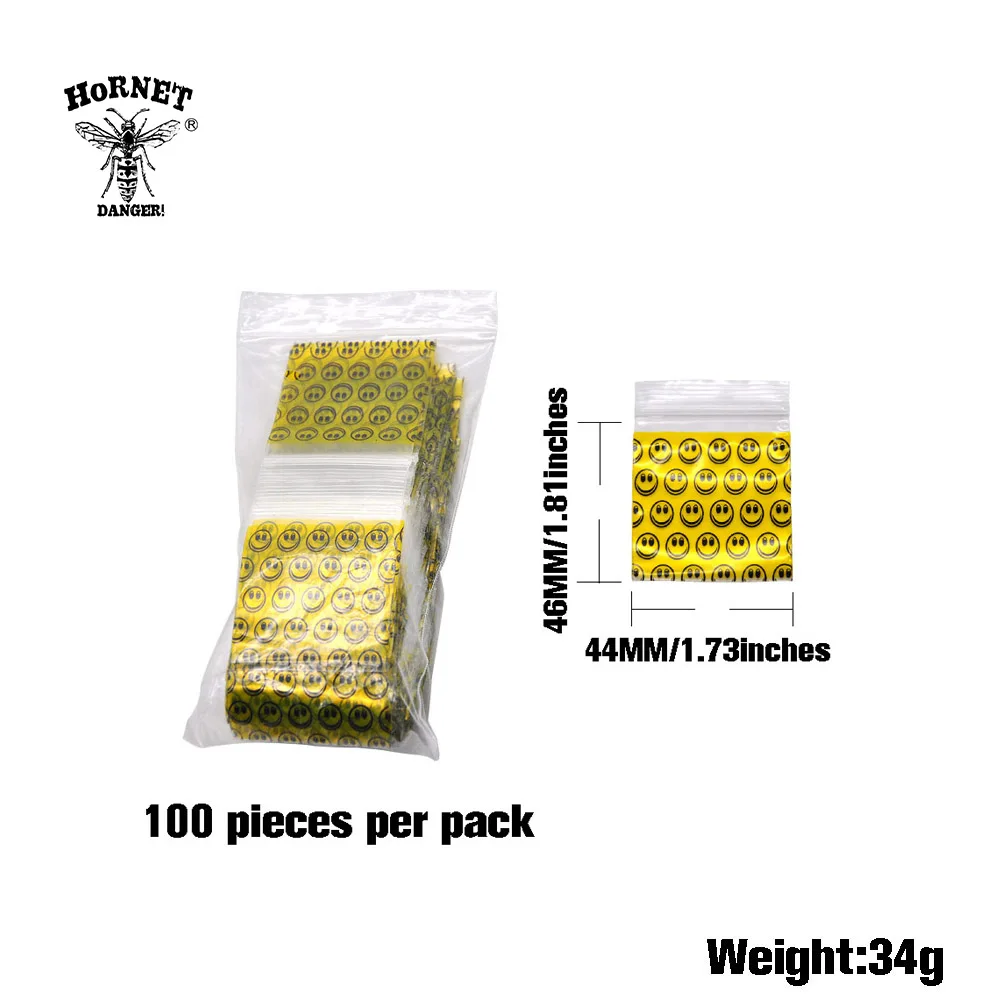 HORNET 100pcs / Lot Plastic 46x44MM Resealable Cellophane Small Bag Packing Storage Seal Bags Jewelry Ziplock Zip Lock Poly Bag