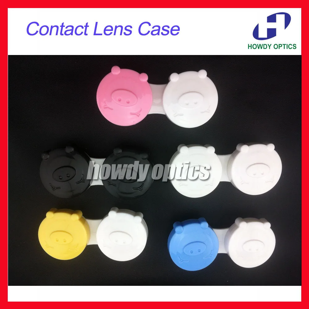 

100pcs Wholesale Lovely Pig Contact Lens Case Contact Lenses Case Contact Lens Box Free Shipping