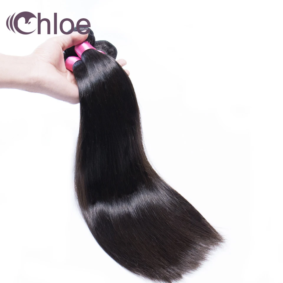 CHLOE волос бразильский Прямо Волосы Remy Комплект s 3 Комплект S натуральный Цвет Человеческие волосы салон Комплект волос