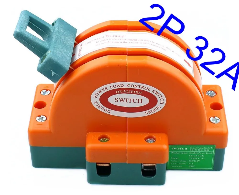 30A 220V Two Pole Double Throw Knife Disconnect Switch 2P32Ain