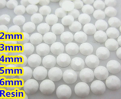 

Jelly White opal Color 2mm,3mm,4mm,5mm,6mm Facets Flat Back Resin Rhinestone Nail Art Gems Decoration,Garment rhinestones