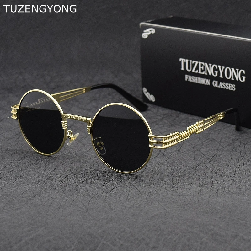 

Gothic Steampunk Men Polarized Sunglasses Classic Vintage Round Driving Sun Glasses Coating Eyewear Accessories for Men/Wome