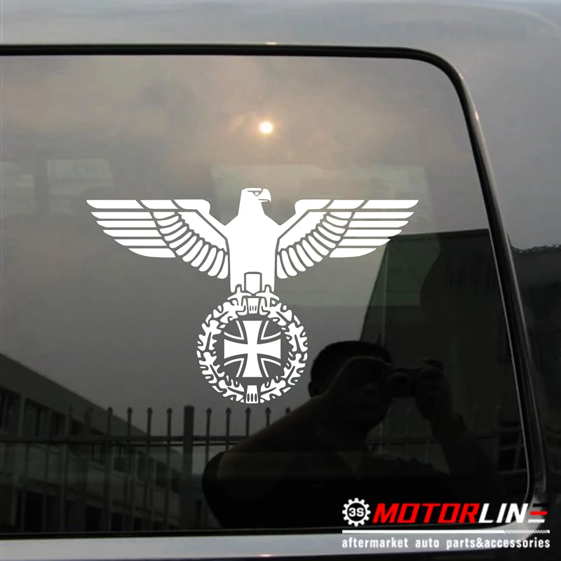 

Bundesadler Reichsadler Eagle Iron Cross Decal Sticker WW2 German Army pick size color facing right