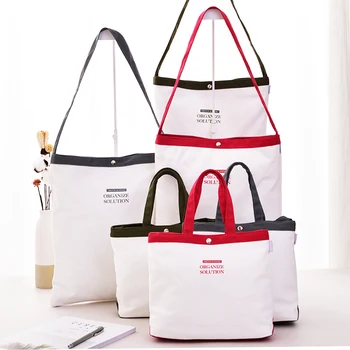 

1 Pc Large Canvas Bag A4 Handbag File Bag Stationery Storage Bag Students Shoulder Bag Deli 72501