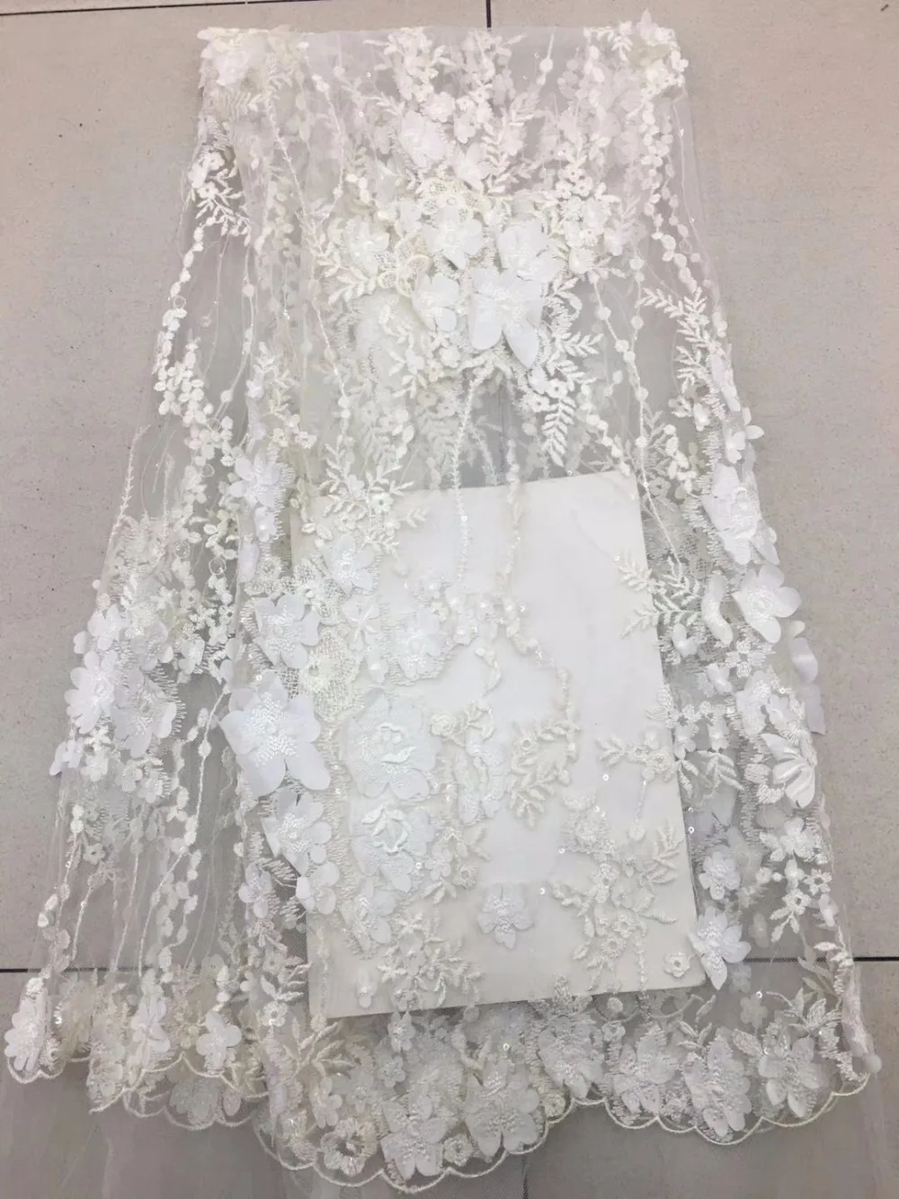 5yards 3D lace fabric with bead, Off white lace fabric for haute couture dress, sequens mesh bridal lace fabric 3D flowers 5yards 3D lace fabric with bead, Off white lace fabric for haute couture dress, sequens mesh bridal lace fabric 3D flowers