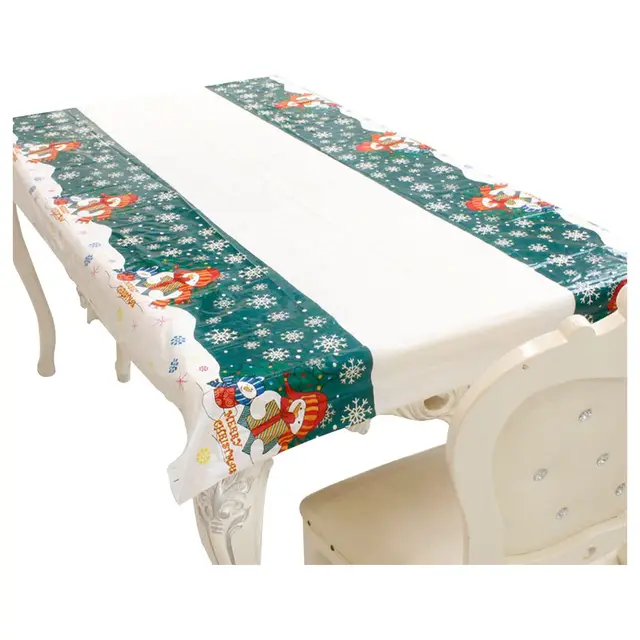 Lhbl Christmas Disposable Tablecloth Festive Rectangle Oblong Table Lhbl Christmas Disposable Tablecloth Festive Rectangle Oblong Table Cloth Xmas Tableware Dining Kitchen Cover 110 180cm
