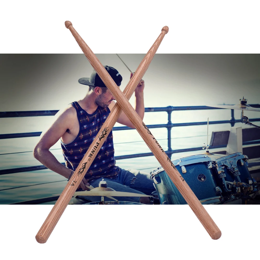 One Pair of Drumsticks Wooden Drum Sticks Hickory Wood Drum Set Accessories 5A/ 5B/ 7A 3Sizes for Option drum sticks