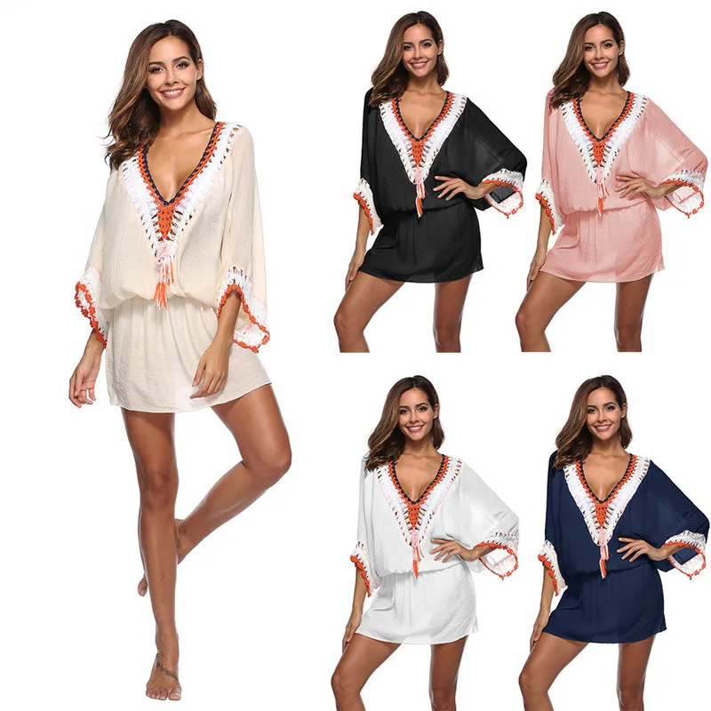 

swimsuit cover up beach dress Clothes Wear Drees Cover-ups Swimwear Wrap Pareo Skirts Towel Open-Back Swimwear Bikini Sexy