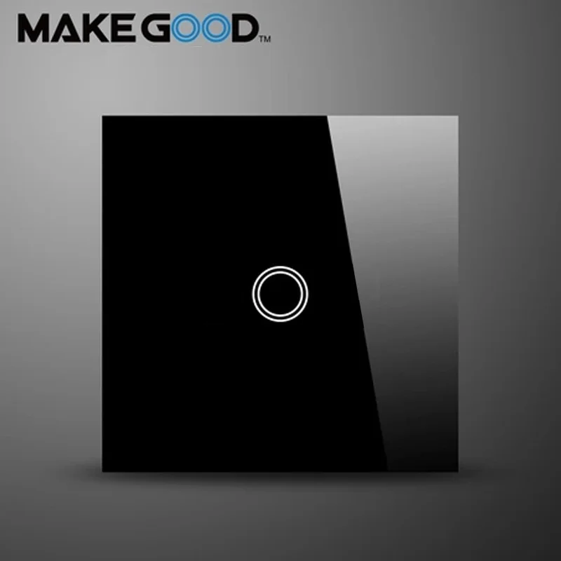 Сенсорный выключатель MakeGood европейского стандарта 1 клавиша канал панель из