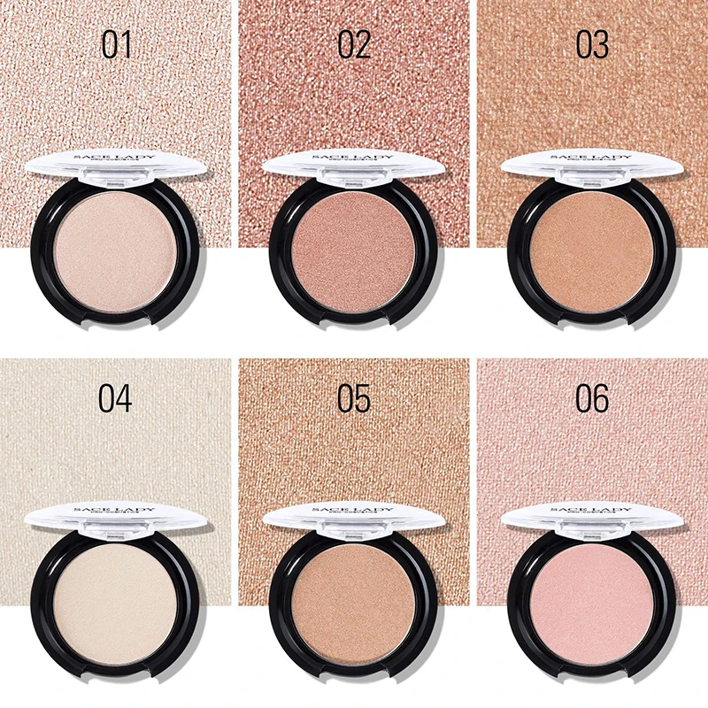 

NEW 1 Pcs Shining Blush Smooth Makeup Face Contour Pink Orange Blusher