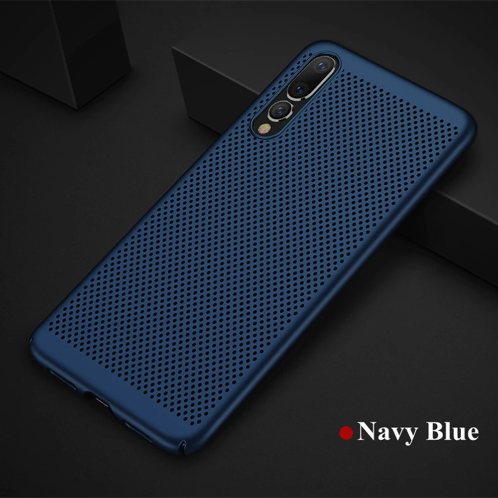 Blue Теплоотвод чехол для huawei P30 Pro P20 Lite P10 Plus Жесткий ПК полый чехол s для huawei mate 20X10 чехол для телефона Роскошный чехол - Цвет: Blue