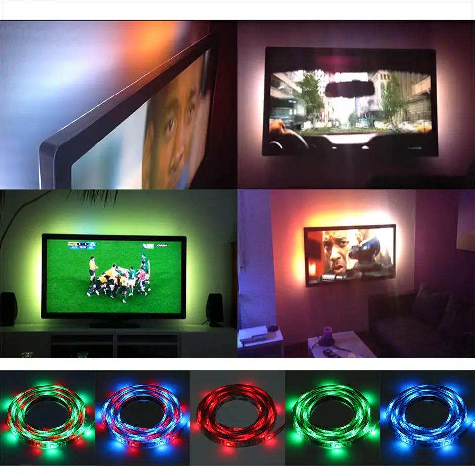 5v usb 3528 warmwhite cool white rgb led strip48