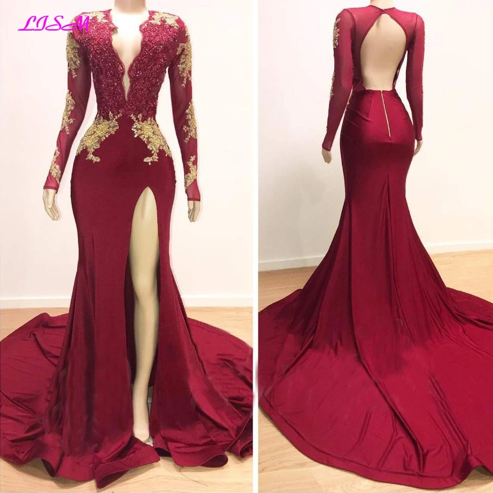 deep v neck dress long sleeve