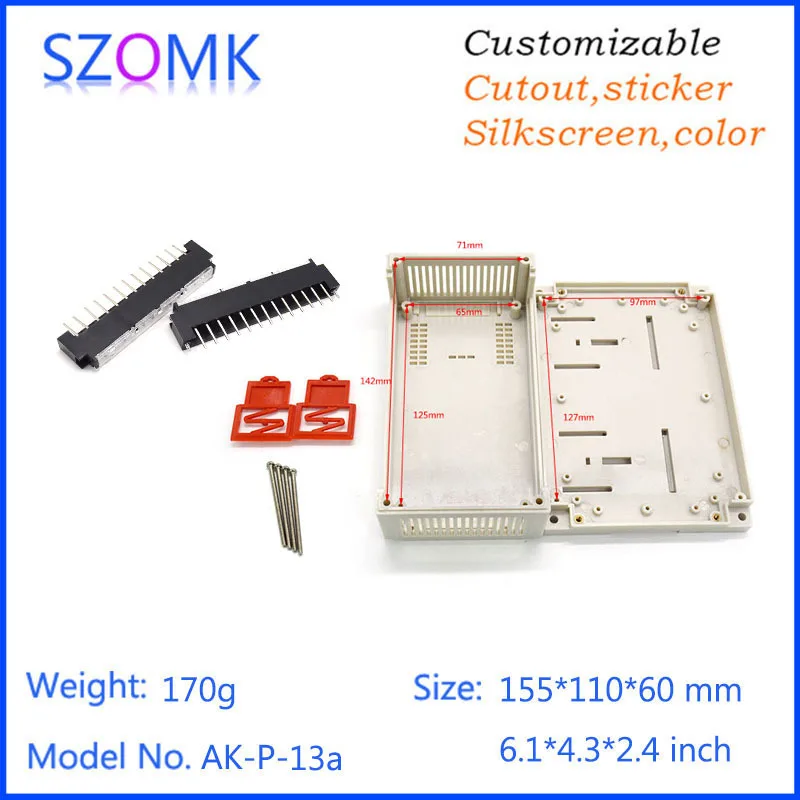 1 шт., 155*110*60 мм szomk пластиковые din-рейки промышленные корпуса коробка управления пластиковая коробка для электроники проекта с разъемами