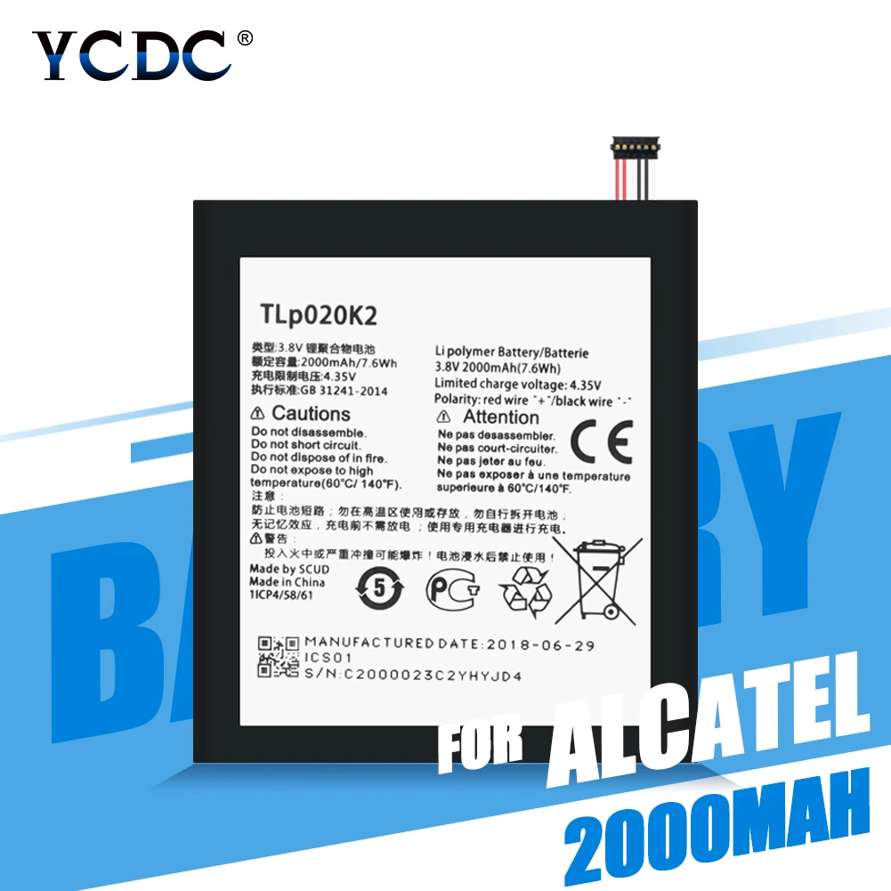 Original Alcatel One Touch Idol 3 4.7 tlp020k2 c2000023c2 batería BATTERY 2000mah