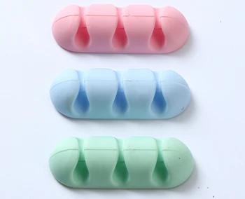 

2000pcs/lot Cable Organizer Silicone USB Cable Winder Flexible Cable Management Clips Cable Holder For Mouse Headphone Earphone