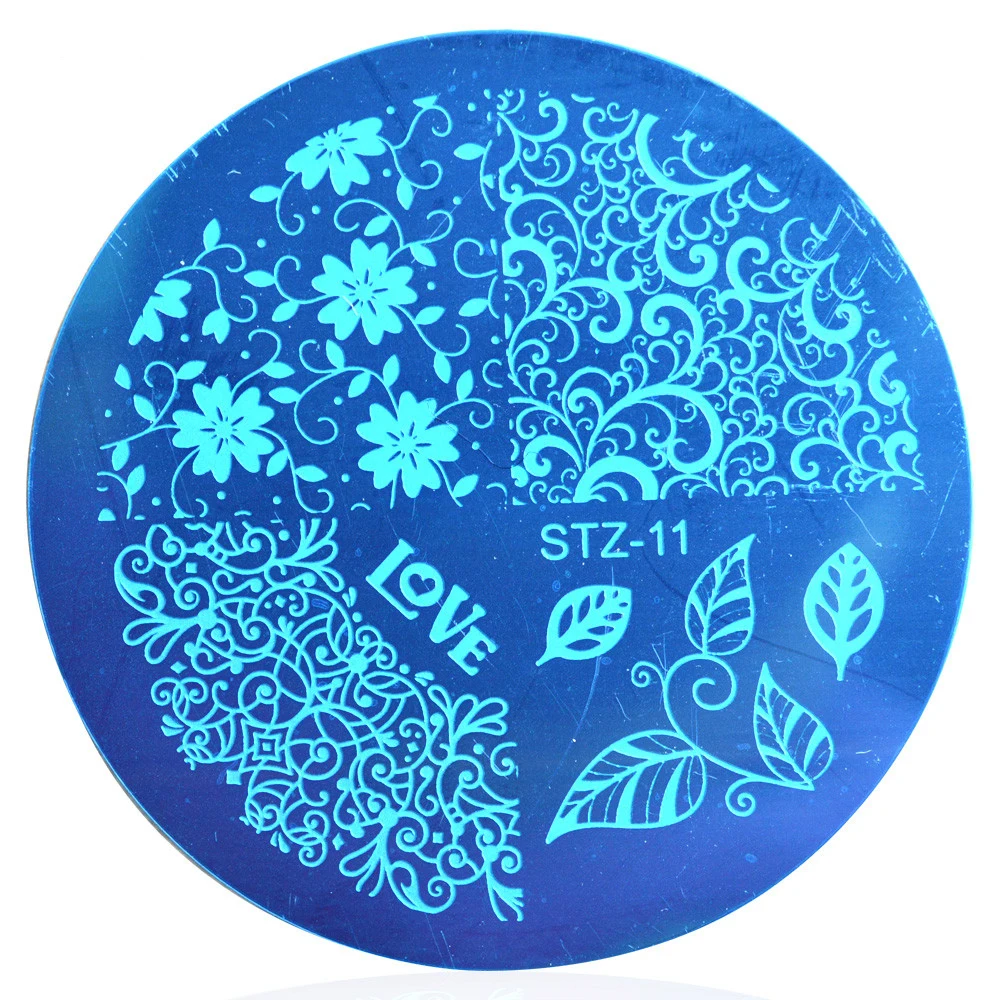 

1pcs Flower Rattan Nail Art Stamp Template Image Plate Round 5.5cm Stamping Stencils for Nails Manicure Tools LASTZA11