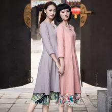 LYNETTE’S CHINOISERIE Spring Original Design Women Plus Size Slim Faux Twinset Asymmetrical Linen Dress Sz XS S M L XL XXL XXXL