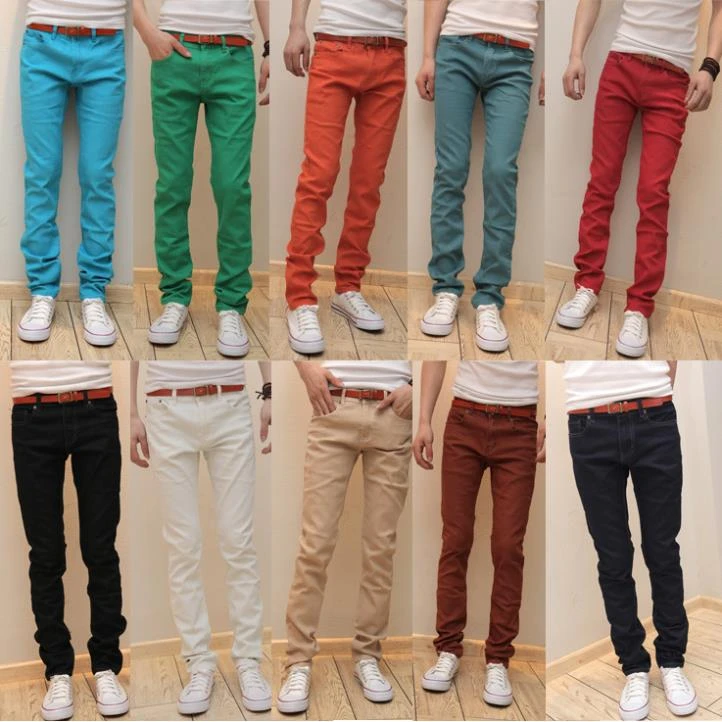 Envío Gratis, pantalones vaqueros ajustados de color para hombre, elásticos ajustados para hombre, 10 color|men jeans pants|jeans men jeans - AliExpress