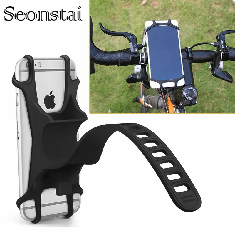 

Bicycle Holder Silicone Support Universal 3.5-6.2inch Mobile Cell Phone Handlebar Mount Band Bike GPS Clip For iPhone Samsung