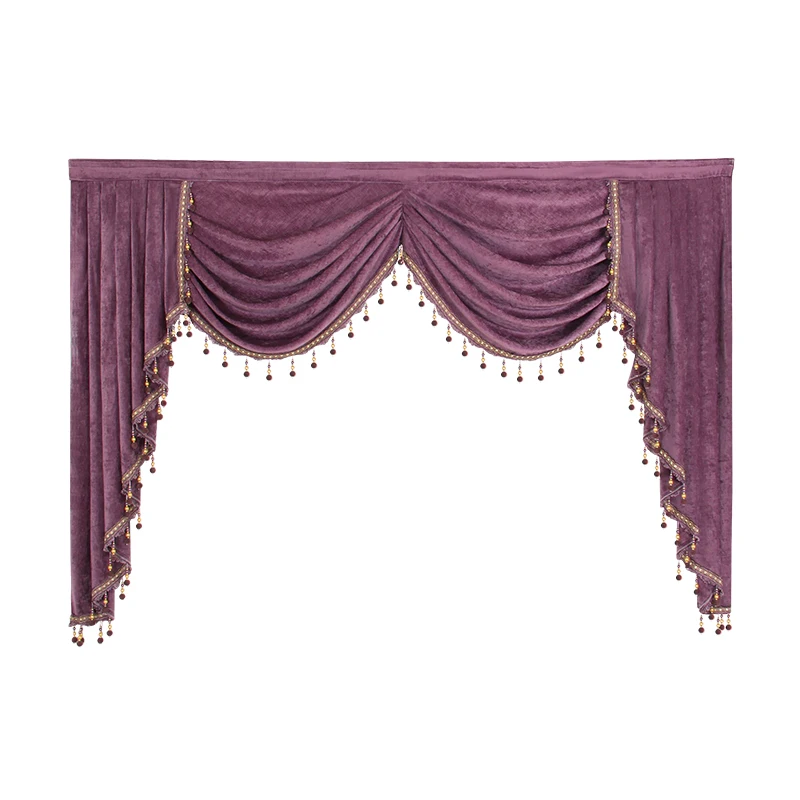  Thick Chenille Valance Solid Color Curtains Valances for Living Room European Luxury Valances for B - 32854017665