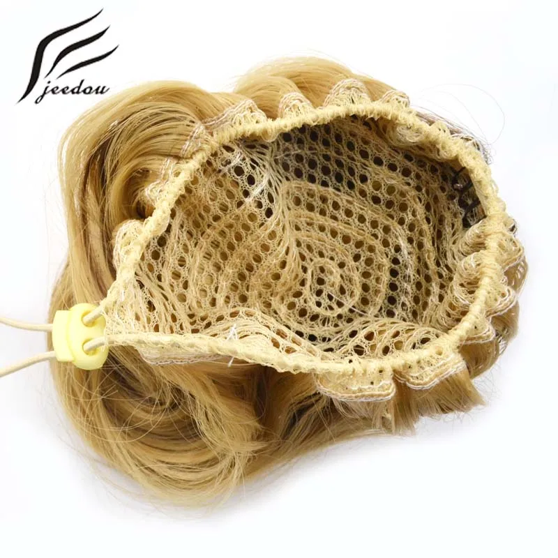 Jeedou Q6 синтетические волосы шиньон смешанный цвет 60 г вьющиеся волосы булочка прокладка резиновая лента шиньон свадебные волосы Updos для элегантных невест