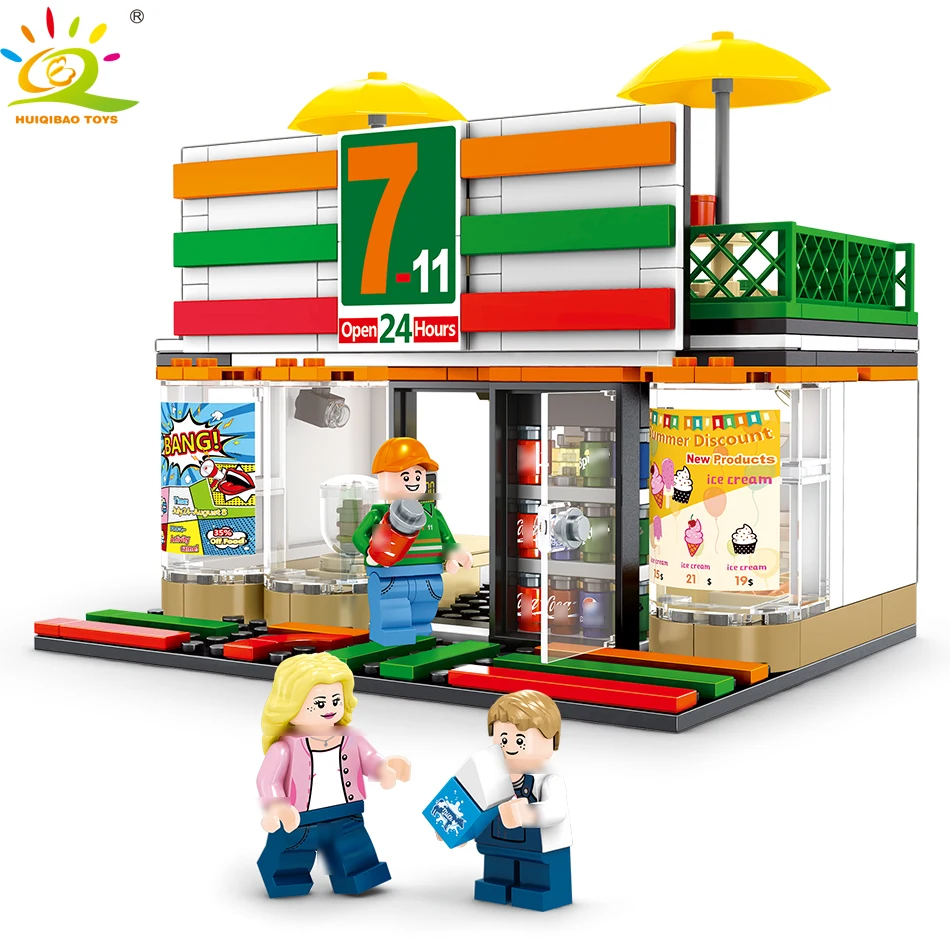 

320Pcs City Architecture 7-11 Convenience store Building Blocks Compatible Street view Brick Educational Toy for children