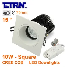 Квадратная Светодиодная лампа направленного света IP42 CREE COB светодиодные светильники направленного света 85 V-277 V переменного тока мощностью 10 Вт светодиодные потолочные светильники для гостиной, проход, ресторан, гостиница