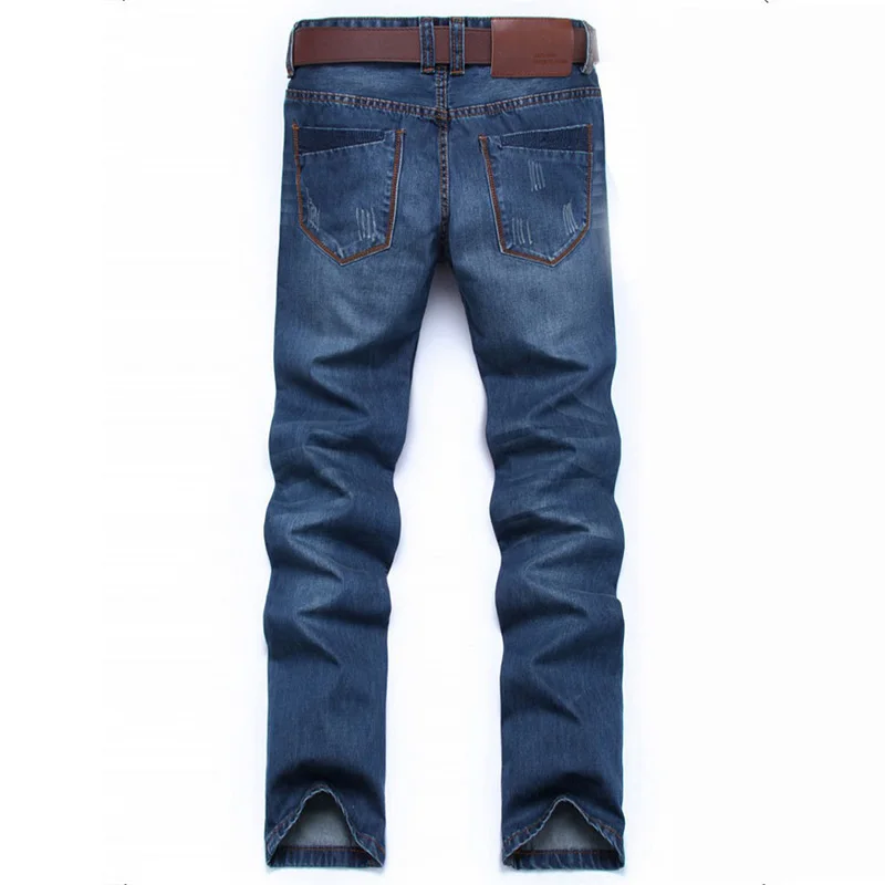 Four seasons Denim Long Pants Men Jeans Fashion Casual Cotton Jeans Men Mens Jeans Classic Retro Nostalgia Straight Denim Jeans