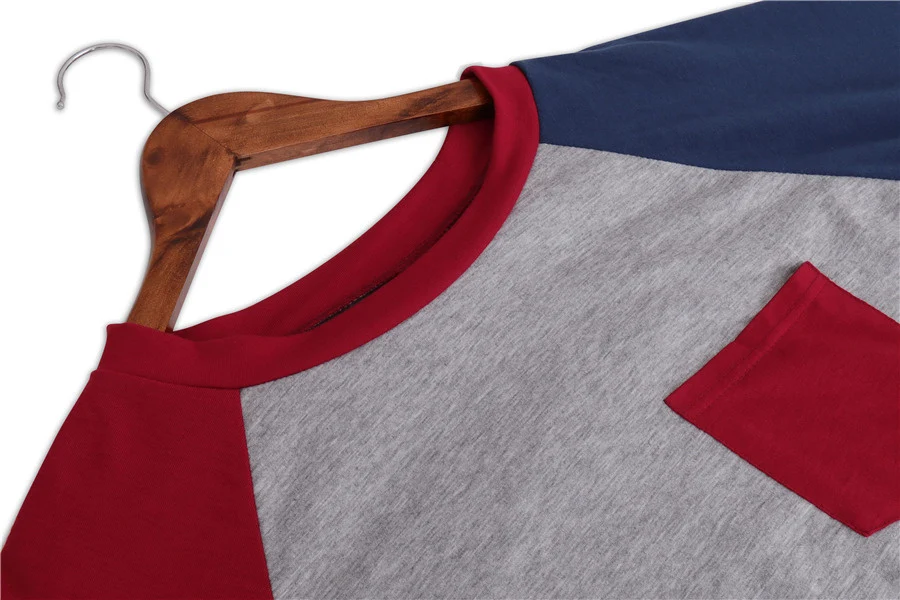Gladiolus Hot Fashion Patchwork T Shirt Women 2018 Long Sleeve O-Neck Pocket Style Women Tops T-shirt Autumn Ladies Tee Shirts  (41)