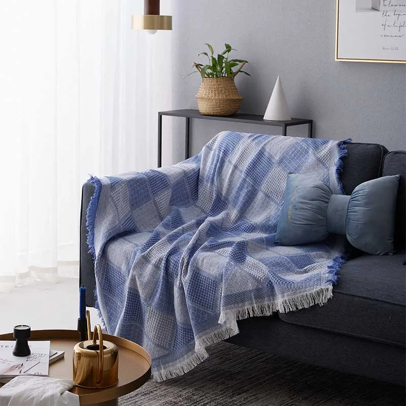 Knitted Blanket Polyester Cotton Throw Blankets Sofa Cover Air
