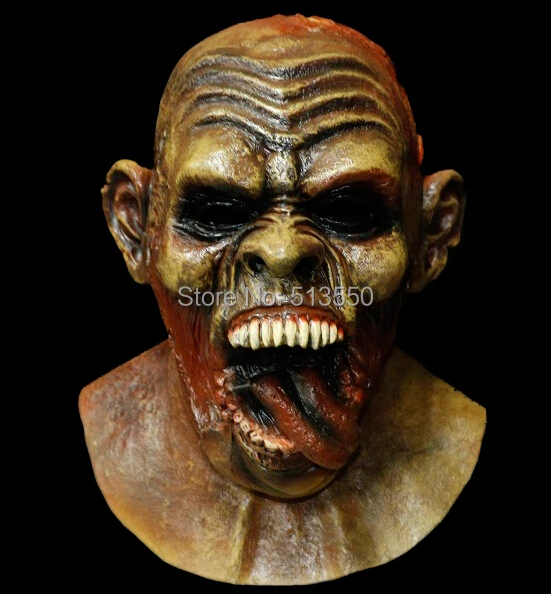 carnival crazed tongue licker undead monster deluxe halloween mask latex gorgorot zombie mask