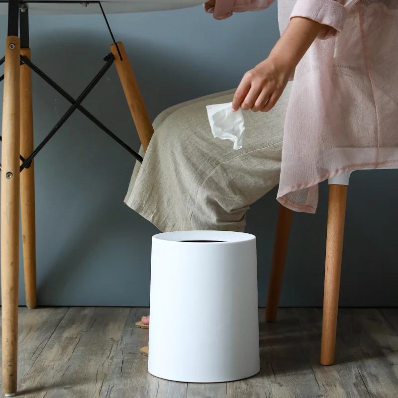 Kaufen Kreative Kunststoff Matte Mülleimer 8L 12L Müll Staub Bin Lagerung Eimer Papier Korb Hause Büro Abfall Bin Ohne deckel