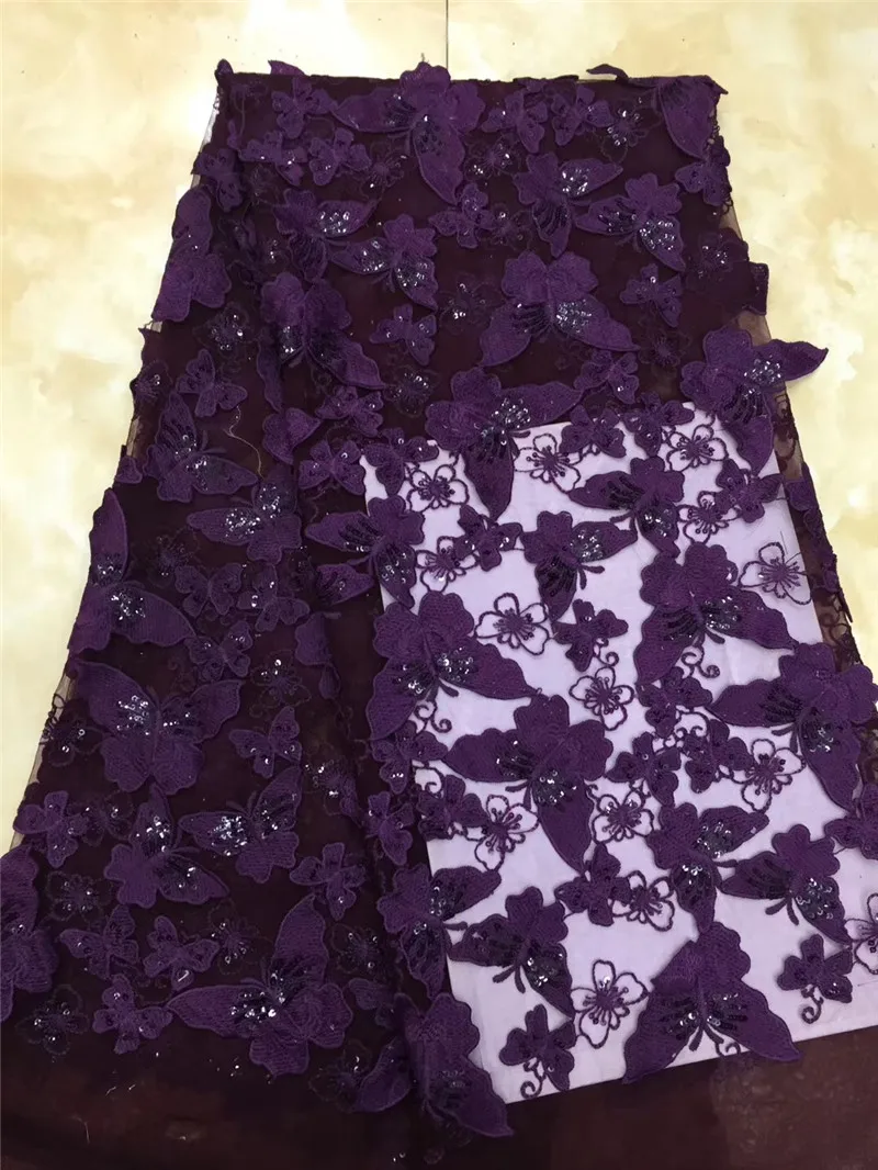 luxury JRB-3260 Nigerian Laces 3d bufftterfly flower High Quality Tulle Mesh French Embroidered Lace fabric | Дом и сад